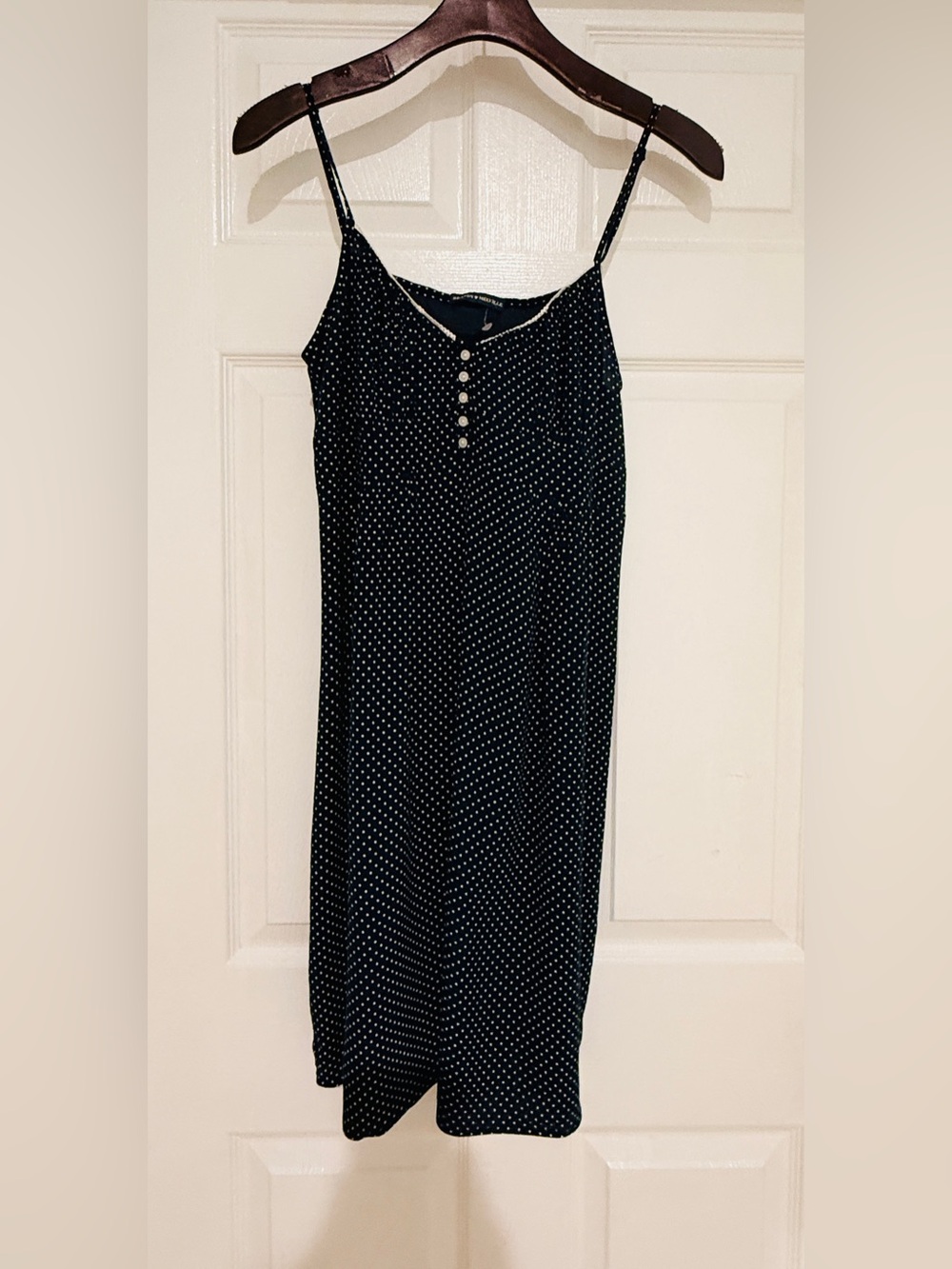Brandy Melville Womenās Navy Polka Dot Spaghetti Strap Dress